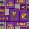 Sykel Enterprises-Louisiana State University Fleece Fabric-LSU Tigers College Patch Fleece Blanket Fabric-Sold by the yard